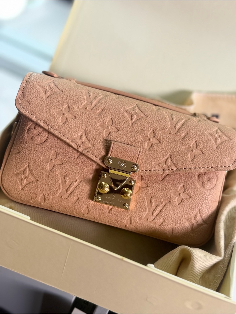 Inspired Brown Monogram Empreinte Leather Crossbody Pochette